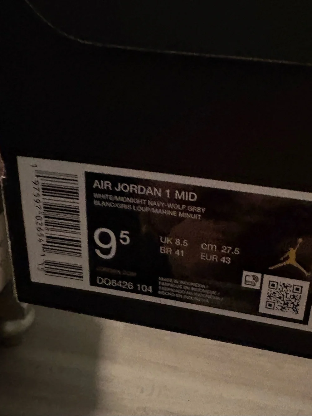 Air Jordan 1 Mid Sneakers - Light Gray Navy and White